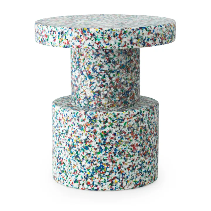 Taboret okrągły Bit - Biały-multi, Ø36x42 cm - Normann Copenhagen