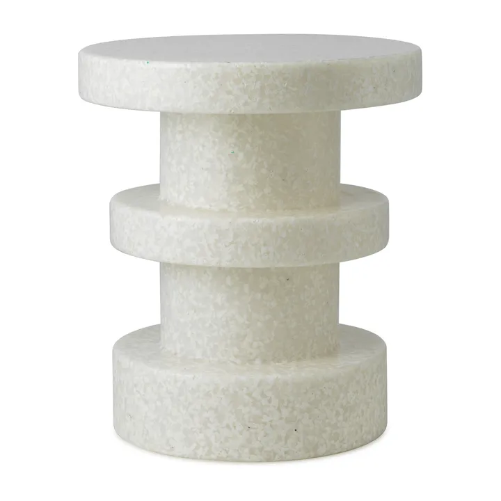Taboret okrągły Bit Stack - Biały-biały, Ø36x42 cm - Normann Copenhagen
