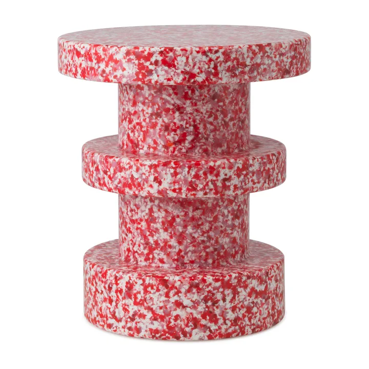 Taboret okrągły Bit Stack - Czerwony, Ø36x42 cm - Normann Copenhagen