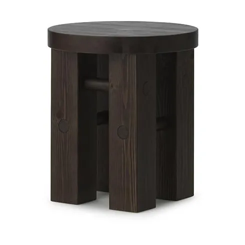 Taboret okrągły Fyr 45 cm - Ciemnobrązowy, Ø40x45 cm - Normann Copenhagen