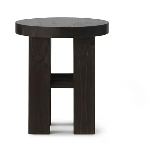 Taboret okrągły Fyr 45 cm, Ciemnobrązowy, Ø40x45 cm Normann Copenhagen