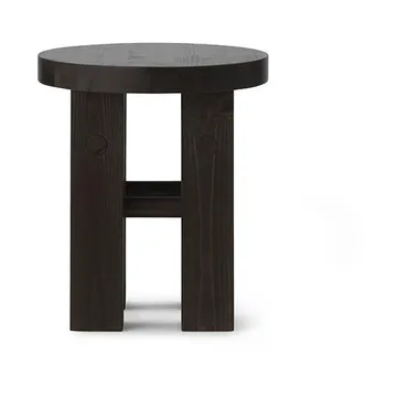 Taboret okrągły Fyr 45 cm - Ciemnobrązowy, Ø40x45 cm - Normann Copenhagen
