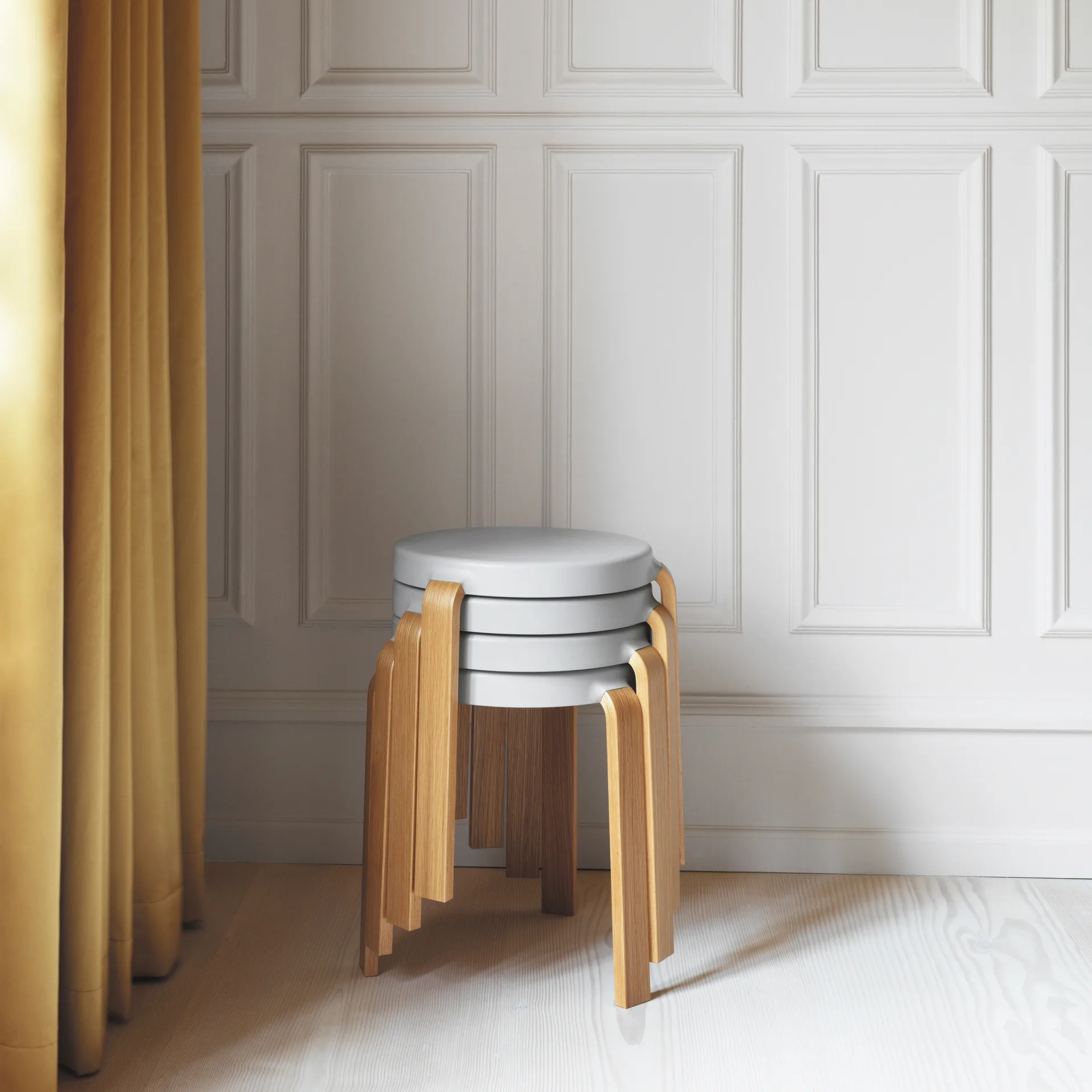 Taboret okrągły Tap, Szaro-dębowy, Ø41x43 cm Normann Copenhagen
