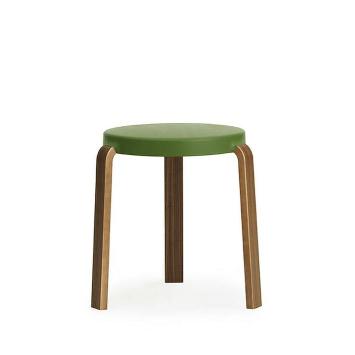 Tap stołek - olive, nogi z drewna orzechowego - Normann Copenhagen