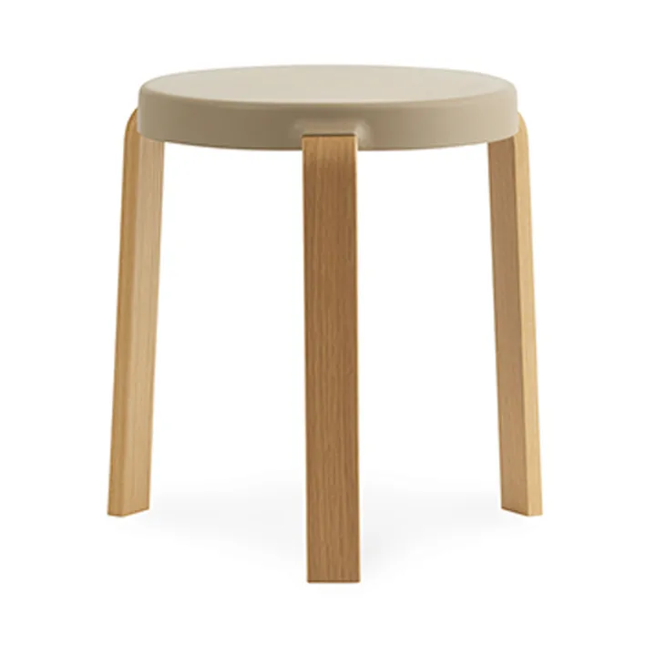Tap stołek - sand, dębowe nogi - Normann Copenhagen