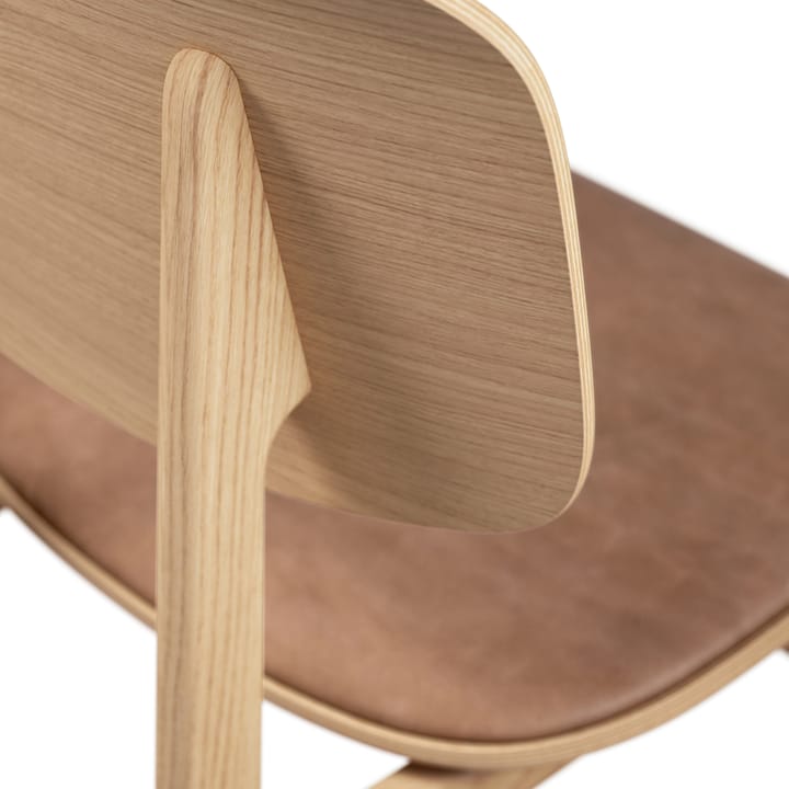 Krzesło NY11 ze skórzanym siedziskiem dąb - Dunes camel - NORR11
