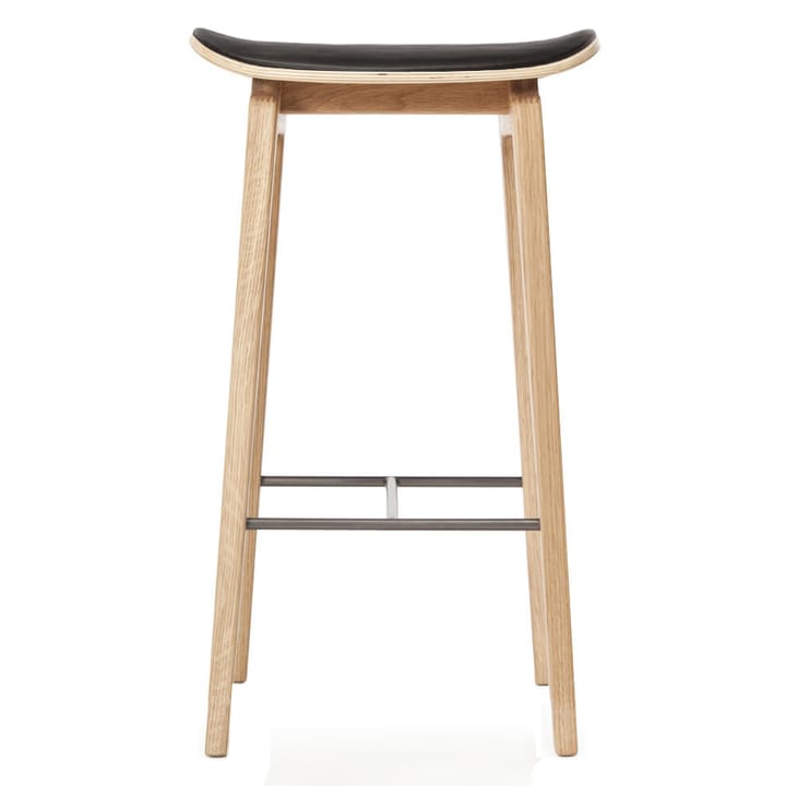 NY11 krzesło barowe zskórany dąb 65 cm - Ultra black - NORR11