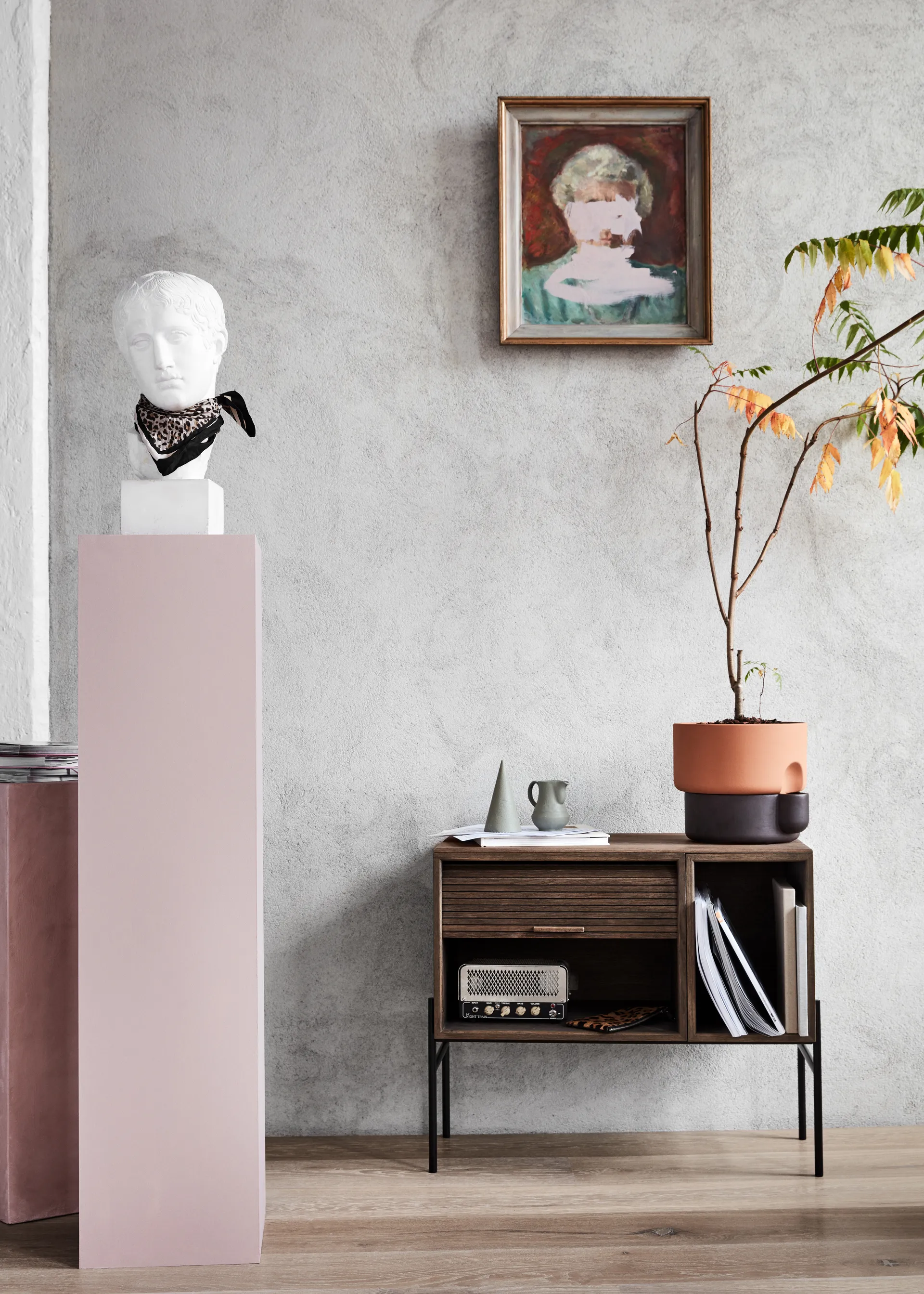 Hifive szafka z drzwiami żaluzjowymi, dąb wędzony Northern