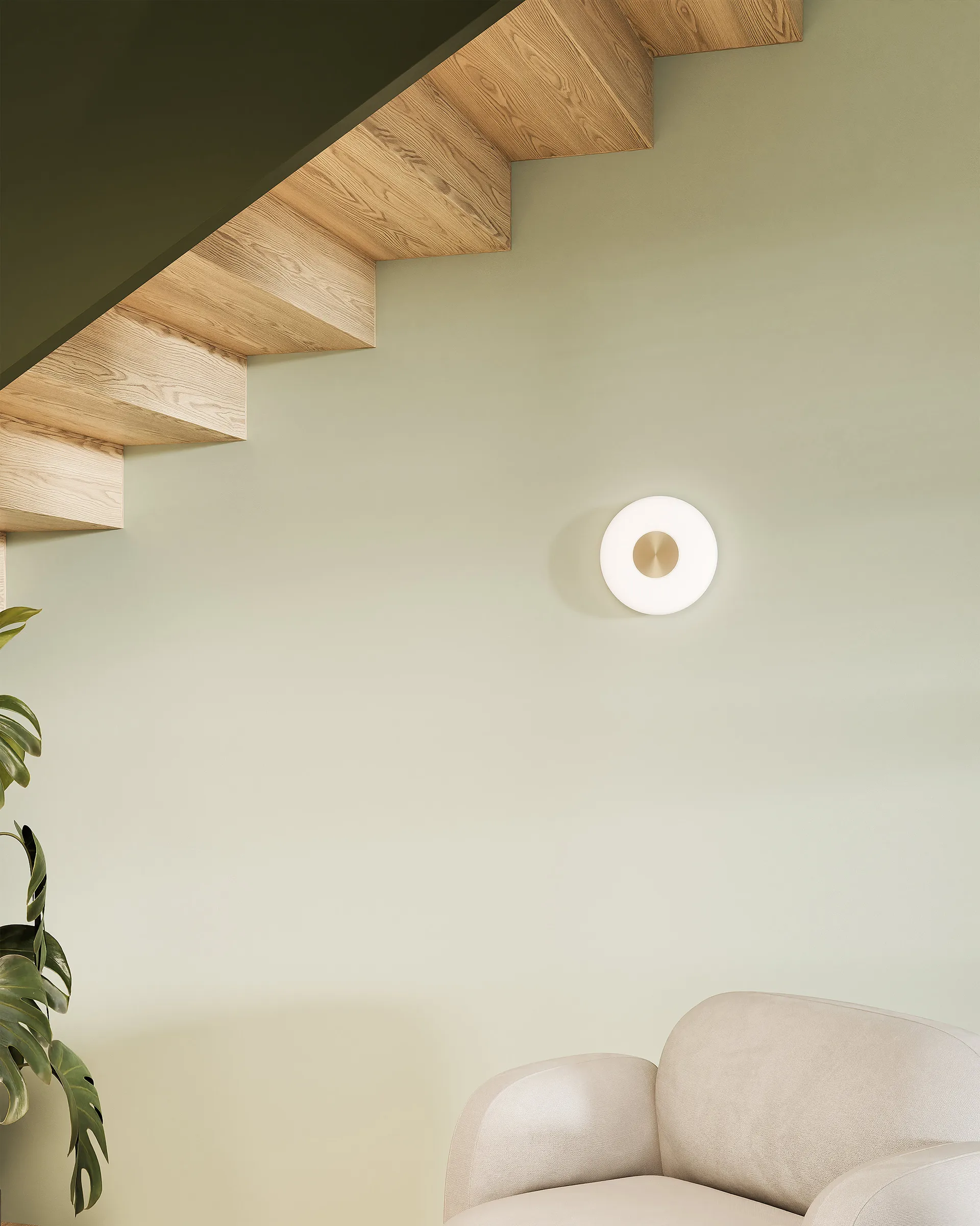 Kinkiet Glint Ø25 cm, Szkło opalowe białe Northern