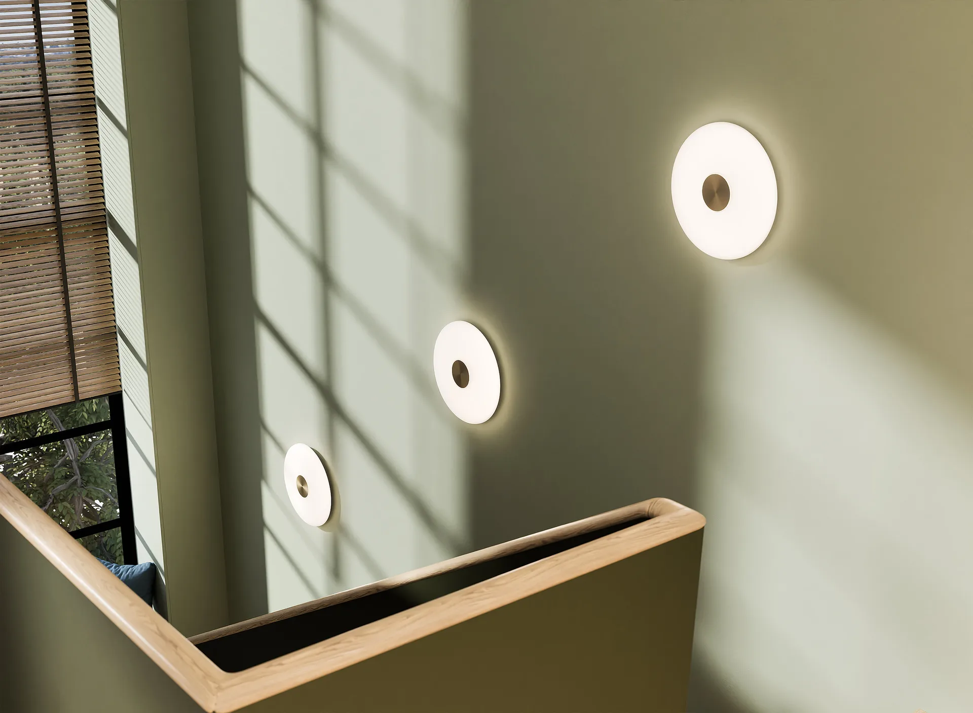 Lampa ścienna Glint Ø36 cm, Szkło opalowe białe Northern