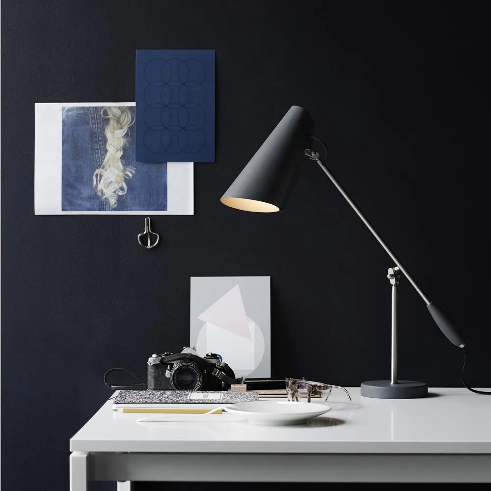 Lampa stołowa Birdy, matowy szary Northern