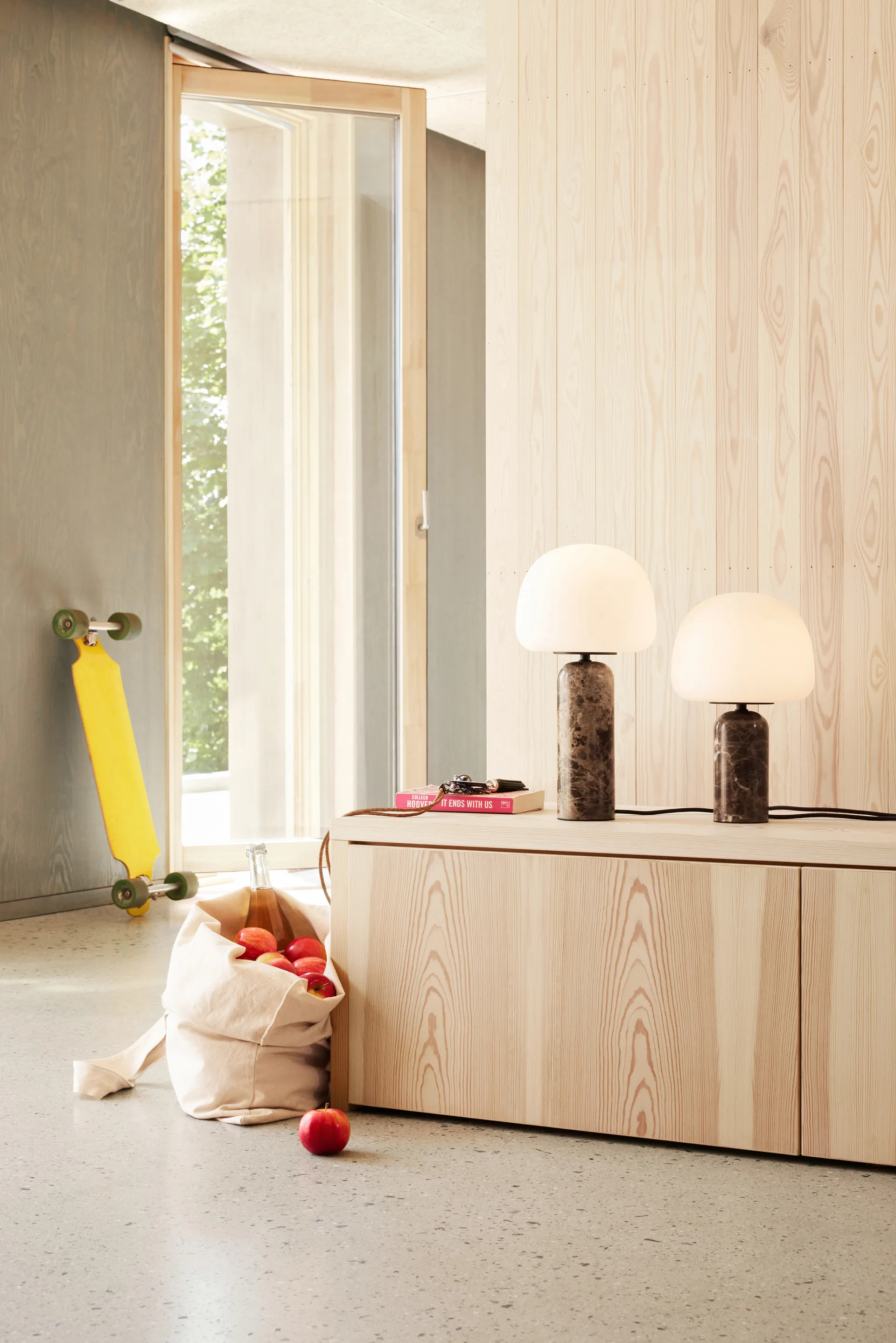 Lampa stołowa Kin 33 cm, Brown marble Northern