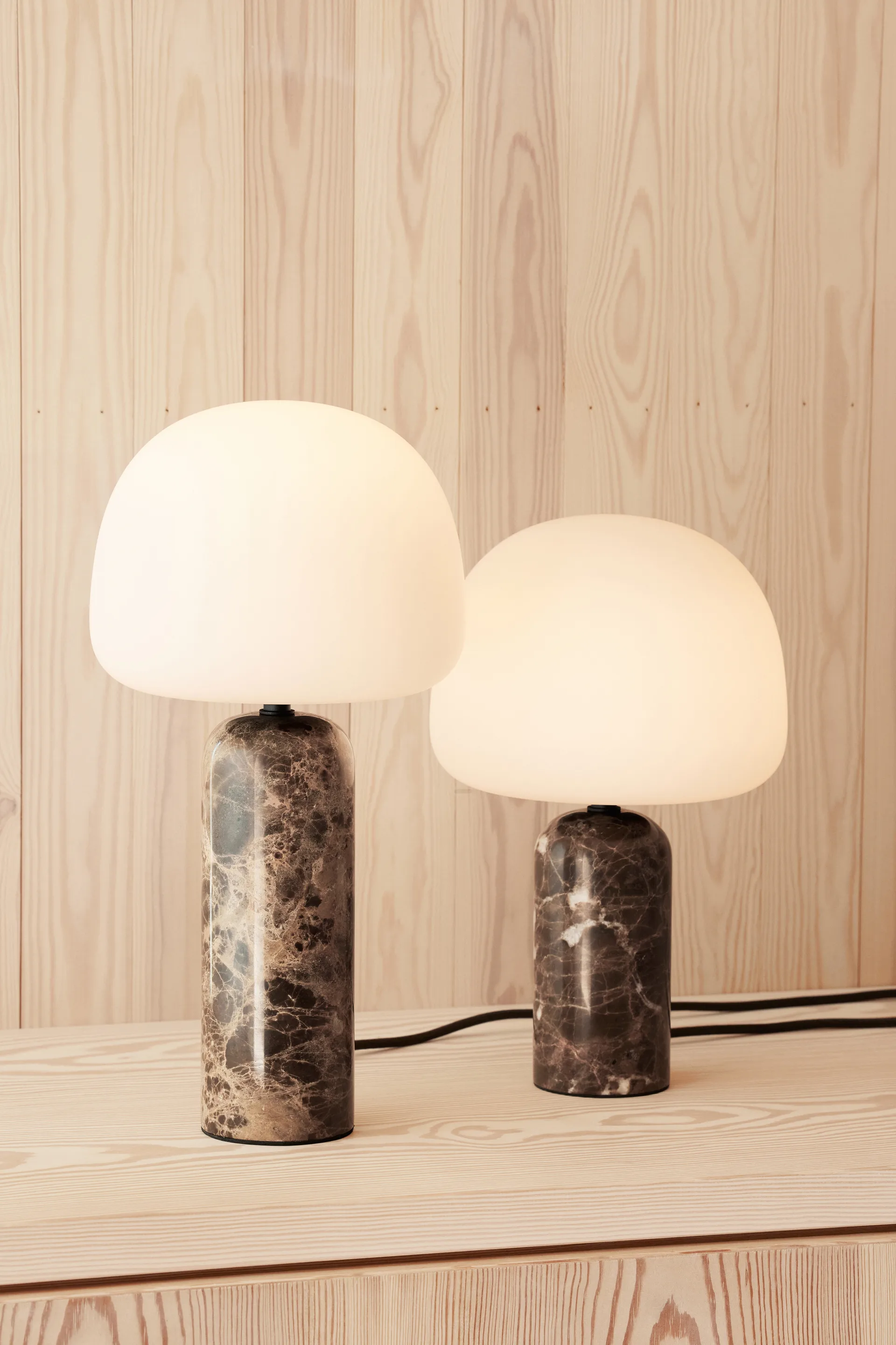 Lampa stołowa Kin 33 cm, Brown marble Northern