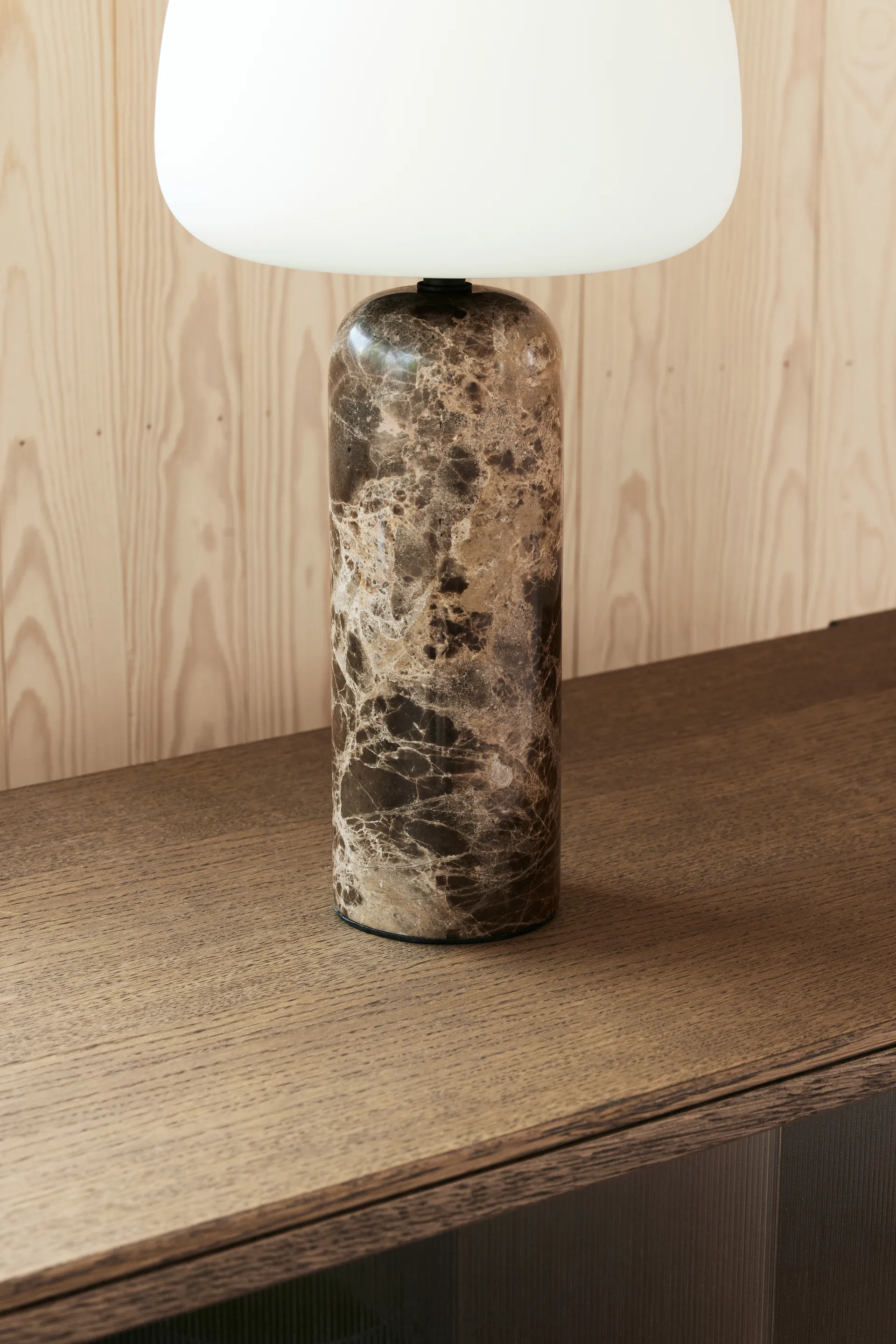 Lampa stołowa Kin 40 cm, Brown marble Northern