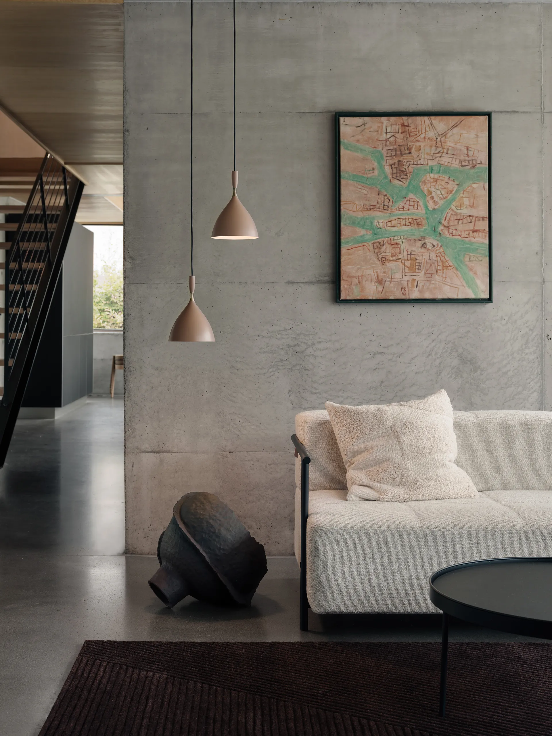 Lampa wisząca Dokka, Ciepły beż Northern