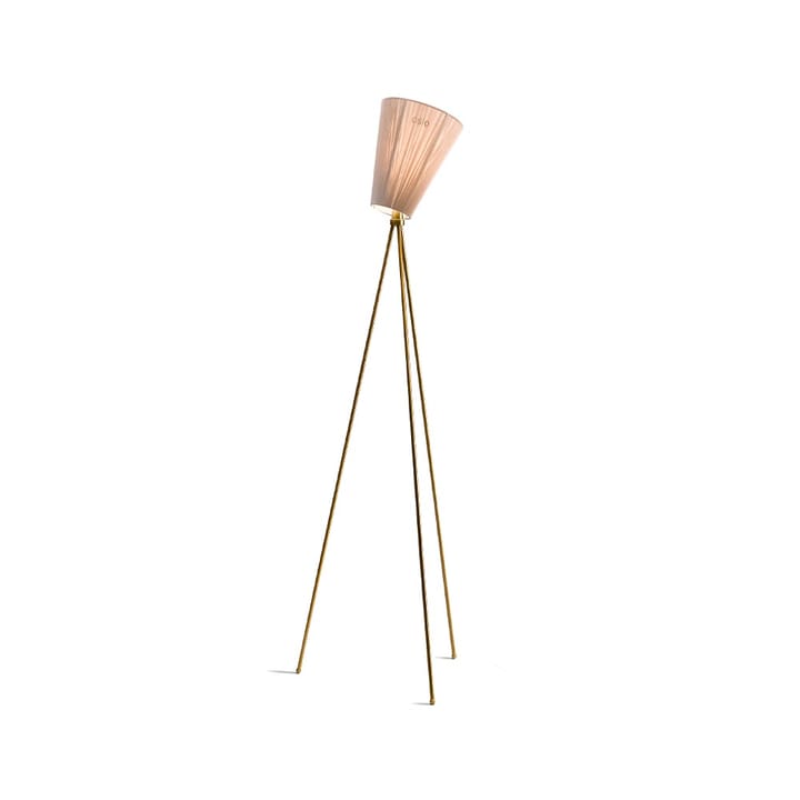 Oslo Wood lampa podłogowa - beżowo, złoty stojak - Northern