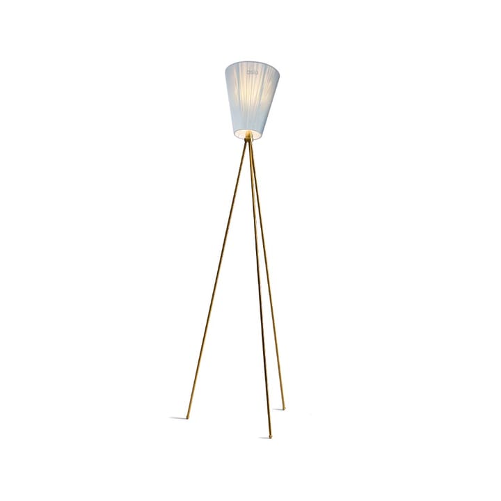 Oslo Wood lampa podłogowa - light blue, złoty stojak - Northern