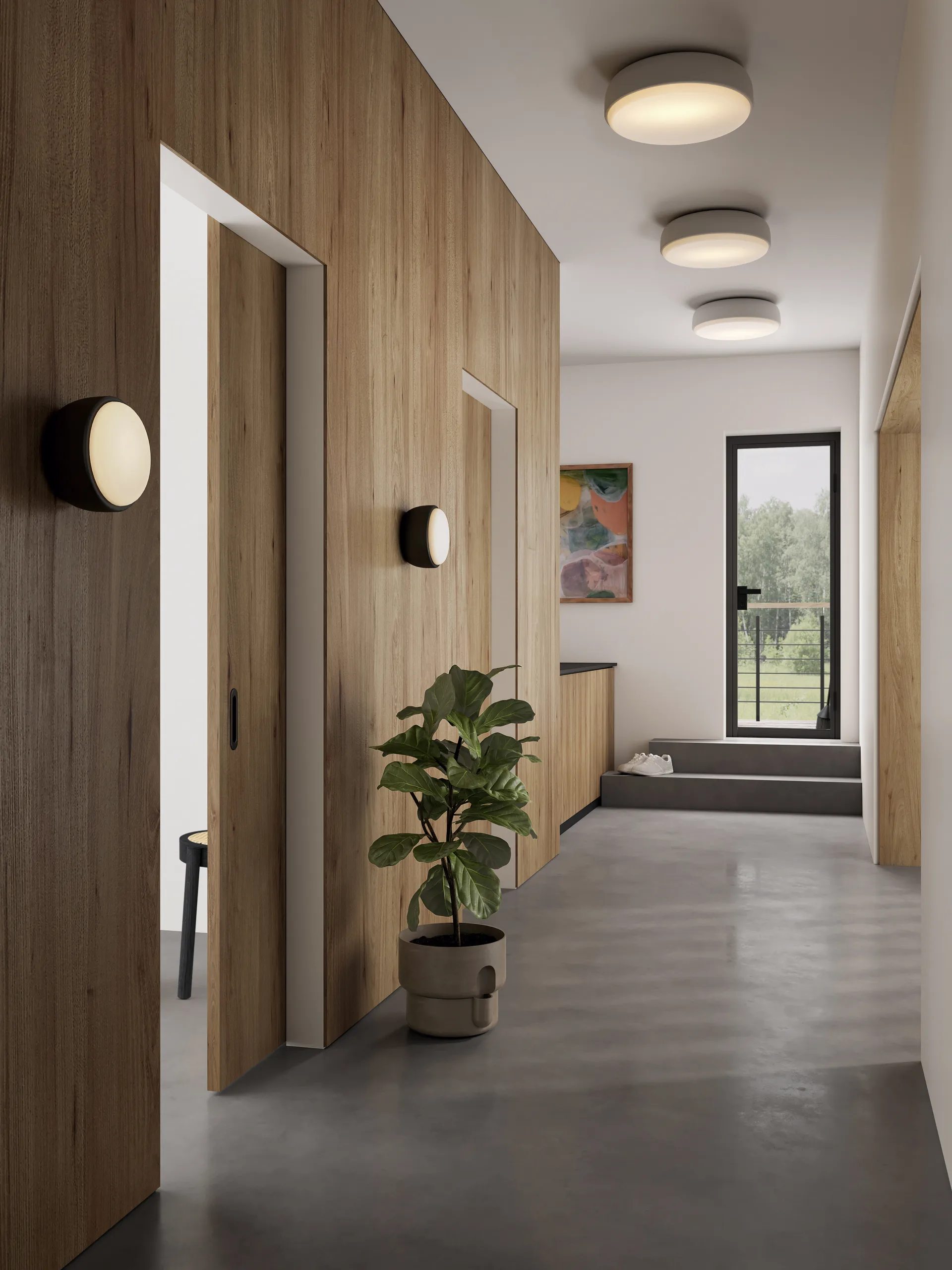 Plafon Over Me Ø20 cm, Matowa czerń Northern