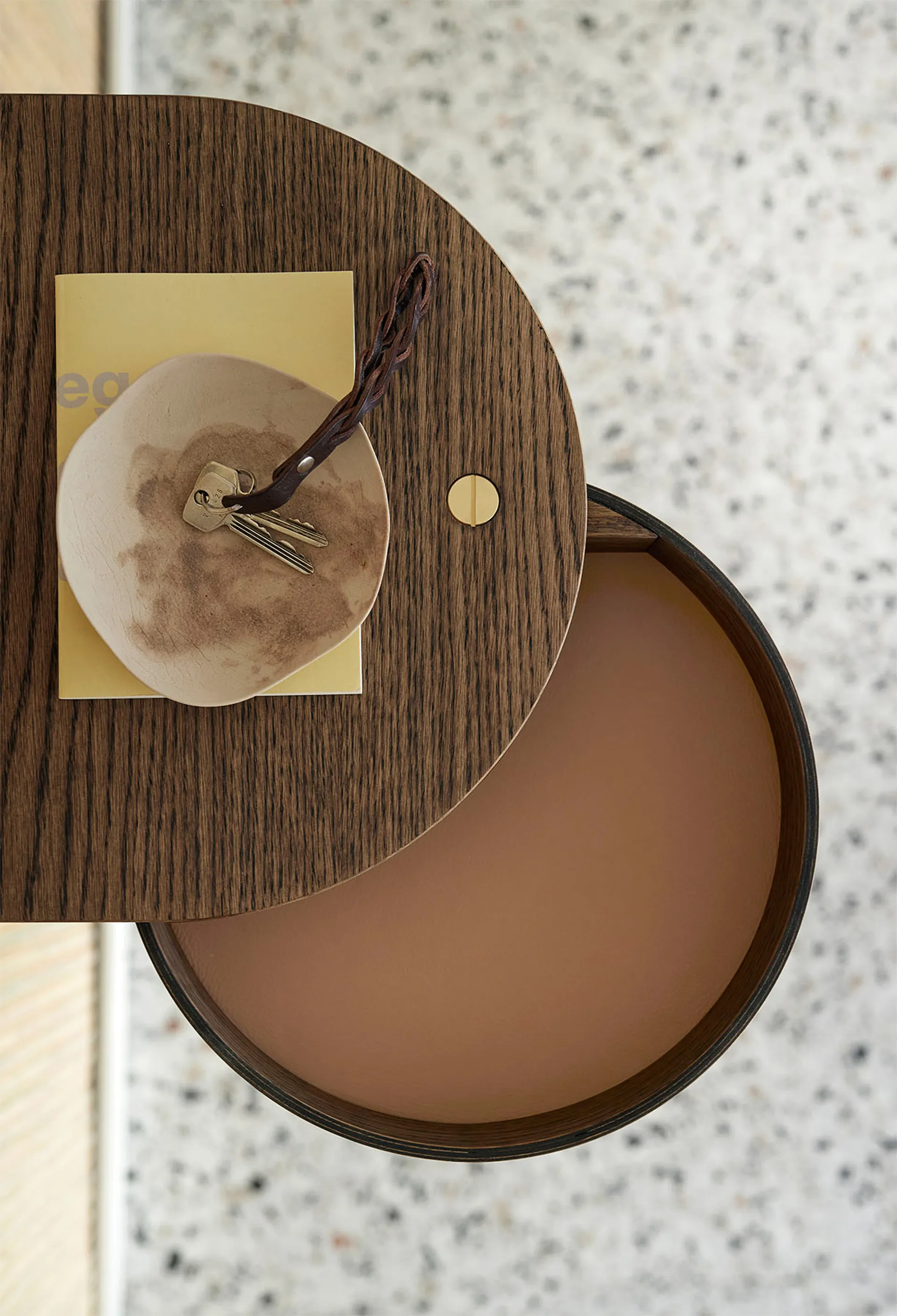 Półka ścienna z szufladą Valet, mała, Dąb dymny Northern