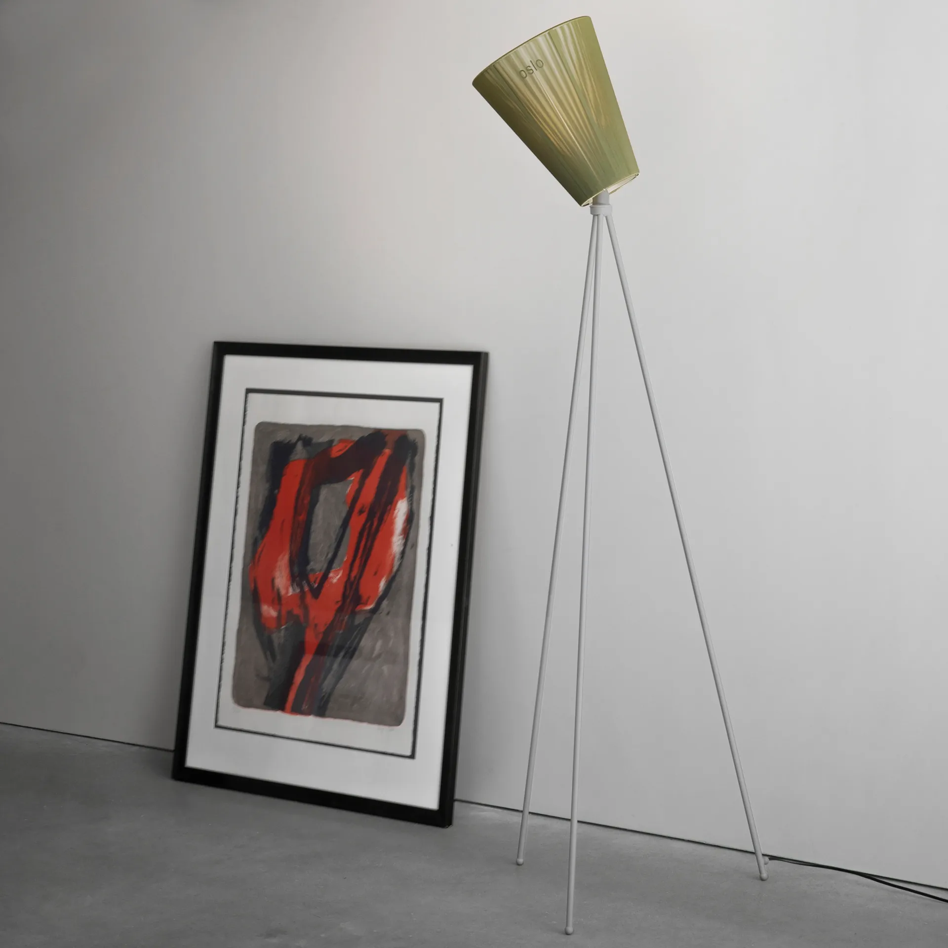 Stojak na lampę podłogową Oslo Wood, Jasnoszary Northern