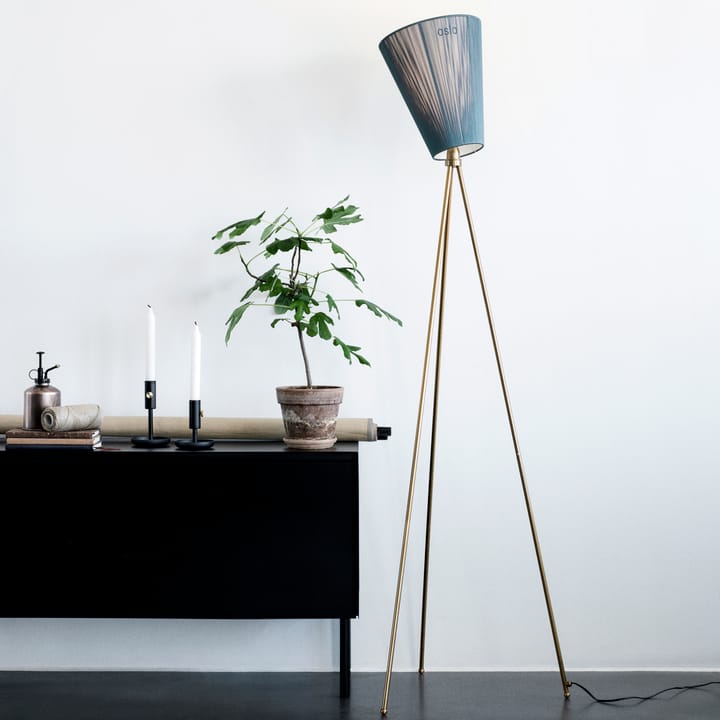 Stojak na lampę podłogową Oslo Wood, złoto Northern