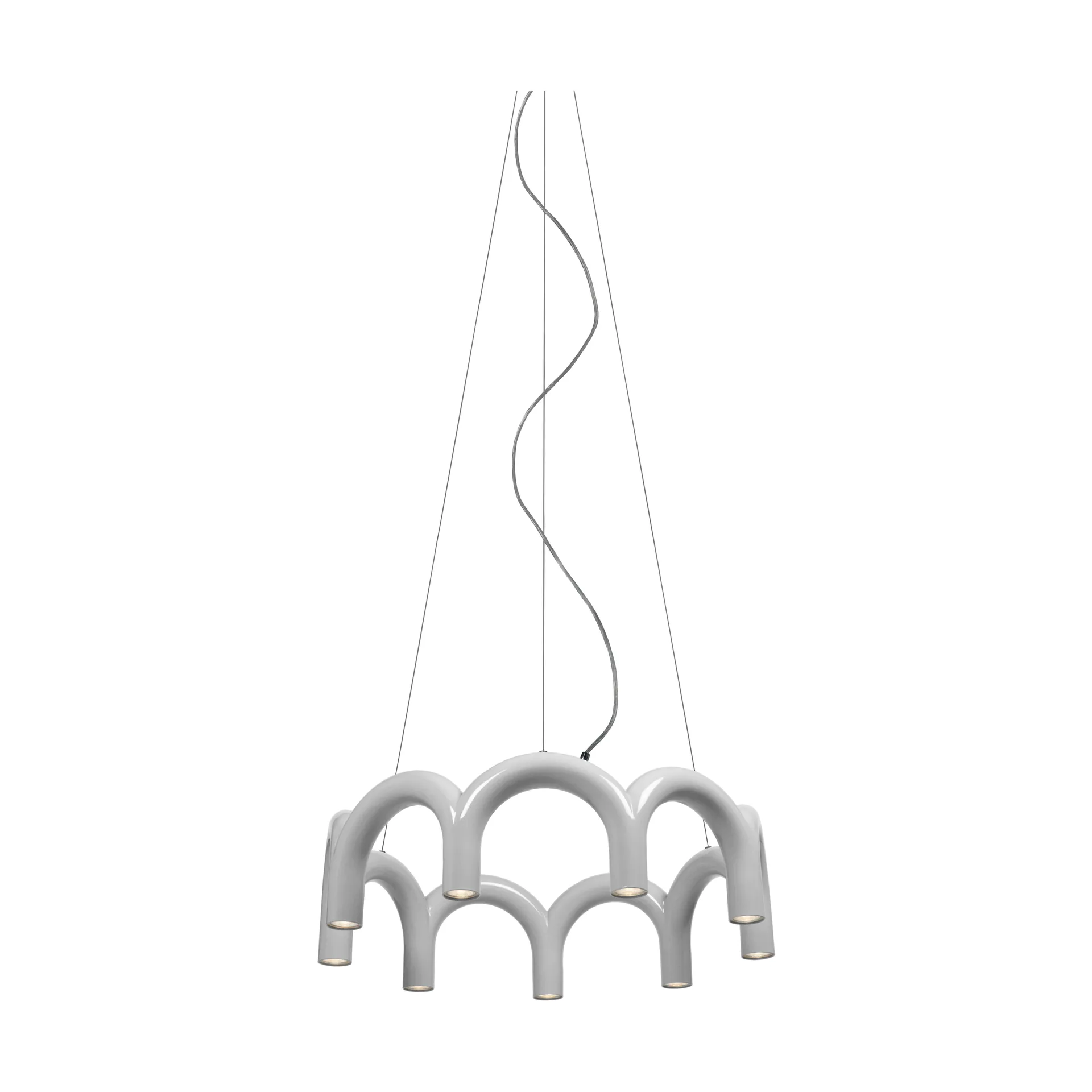 Lampa wisząca Arch Circle, Biały, Ø76 cm Oblure
