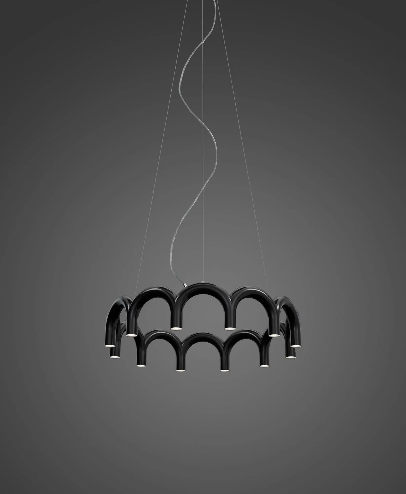 Lampa wisząca Arch Circle, Black, Ø98 cm Oblure