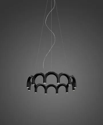 Lampa wisząca Arch Circle - Black, Ø98 cm - Oblure