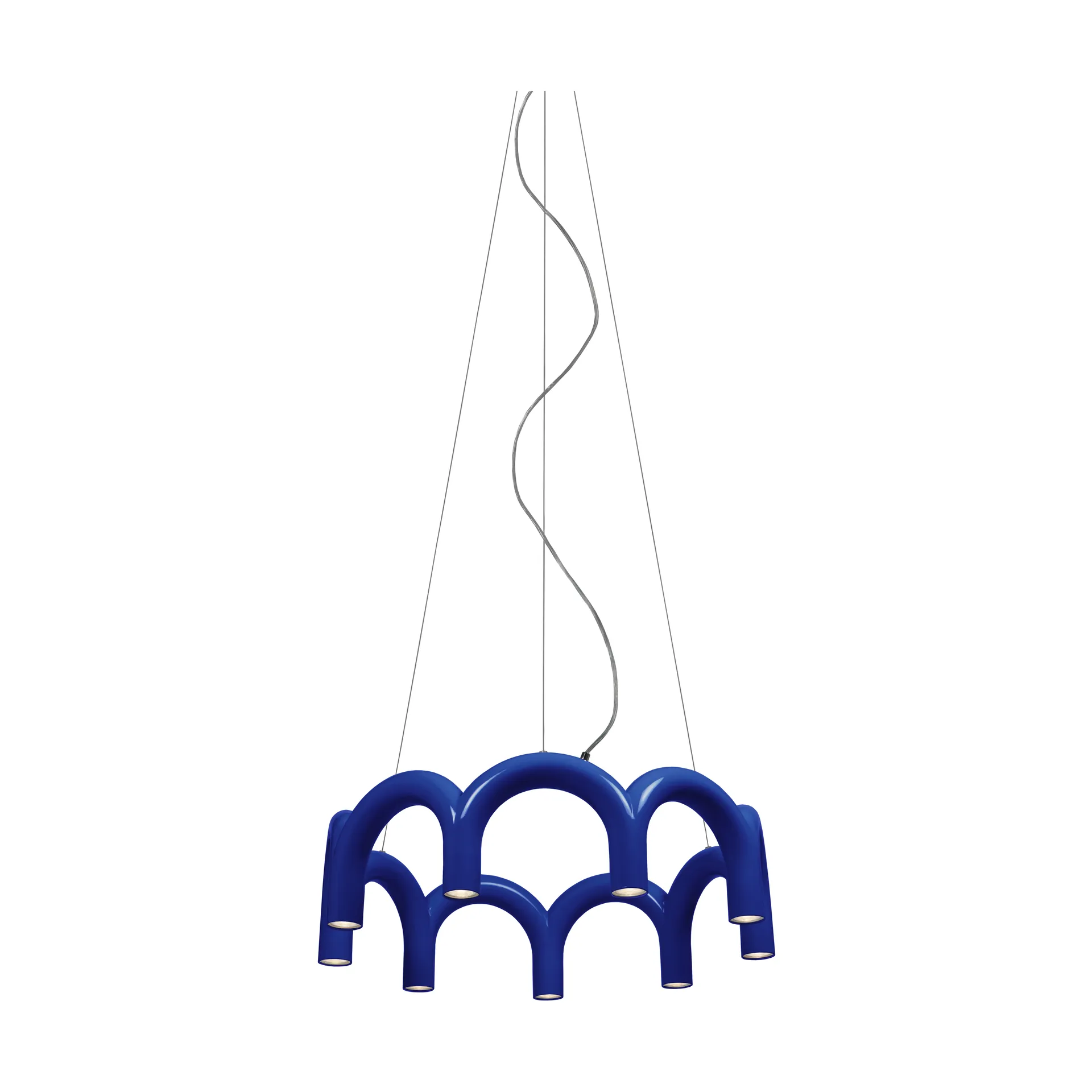 Lampa wisząca Arch Circle, Niebieski, Ø76 cm Oblure