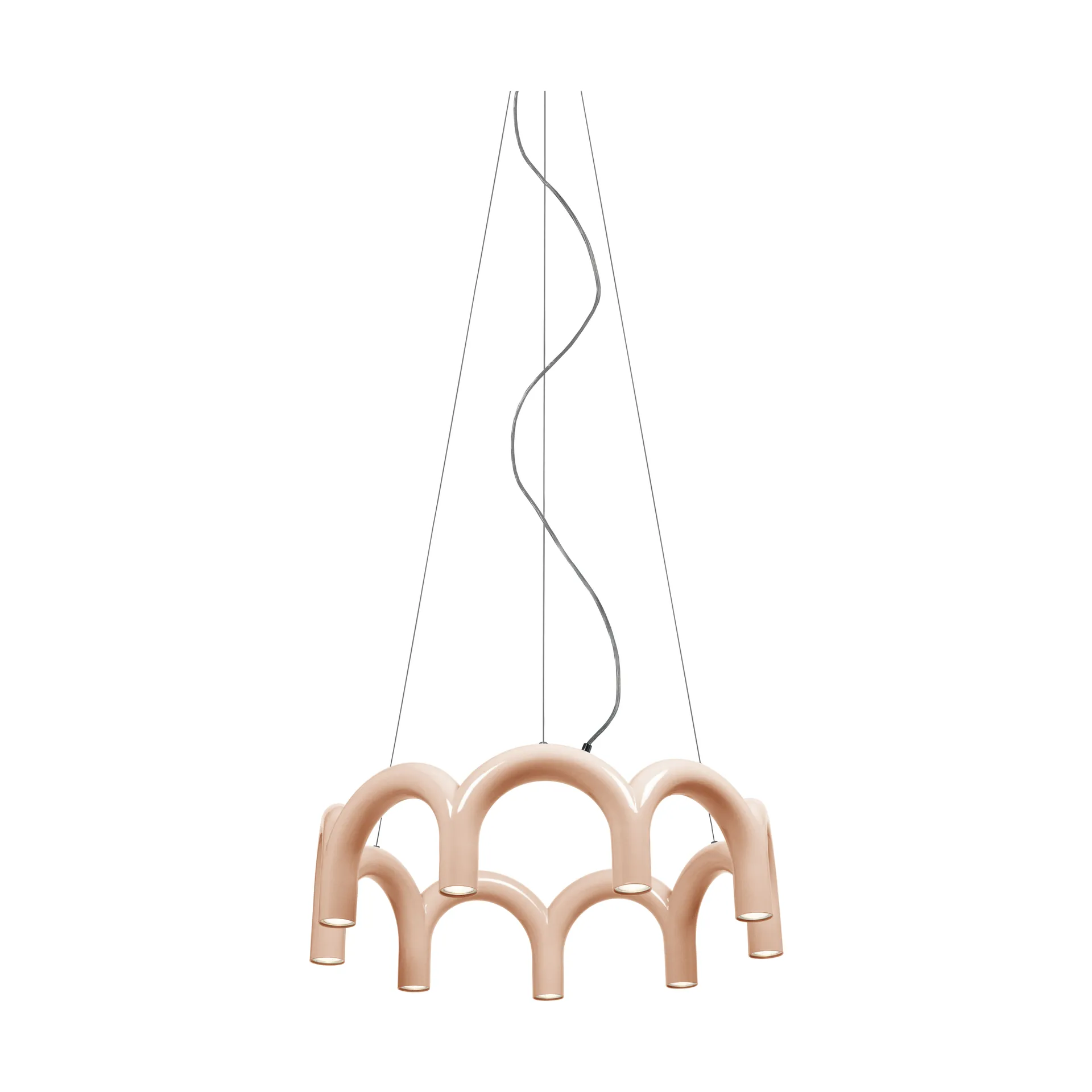 Lampa wisząca Arch Circle, Nude Ø76 cm Oblure