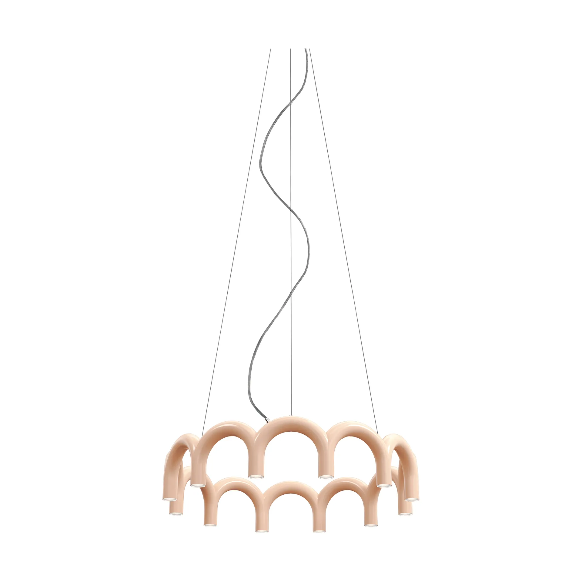 Lampa wisząca Arch Circle, Nude, Ø98 cm Oblure