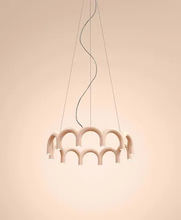 Lampa wisząca Arch Circle - Nude, Ø98 cm - Oblure