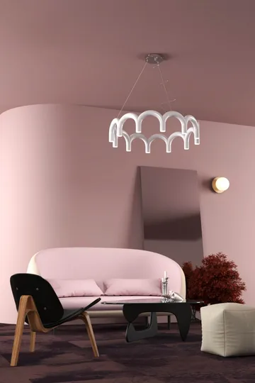 Lampa wisząca Arch Circle - White, Ø98 cm - Oblure