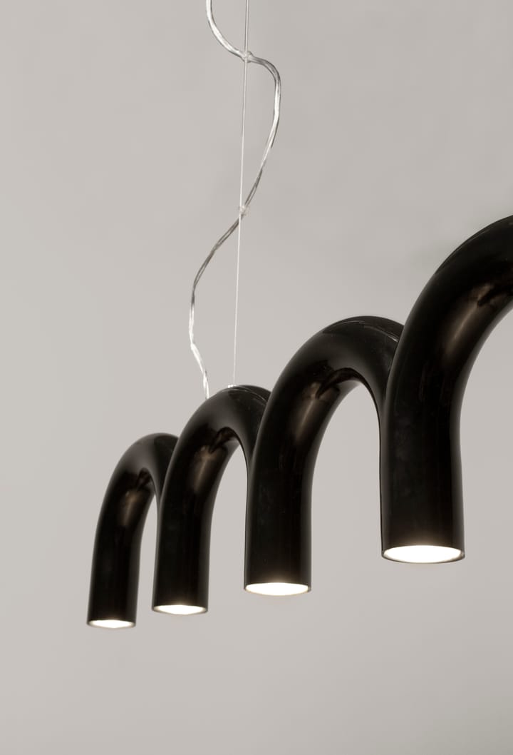 Lampa wisząca Arch o d�ługości 125,6 cm, Czarny Oblure