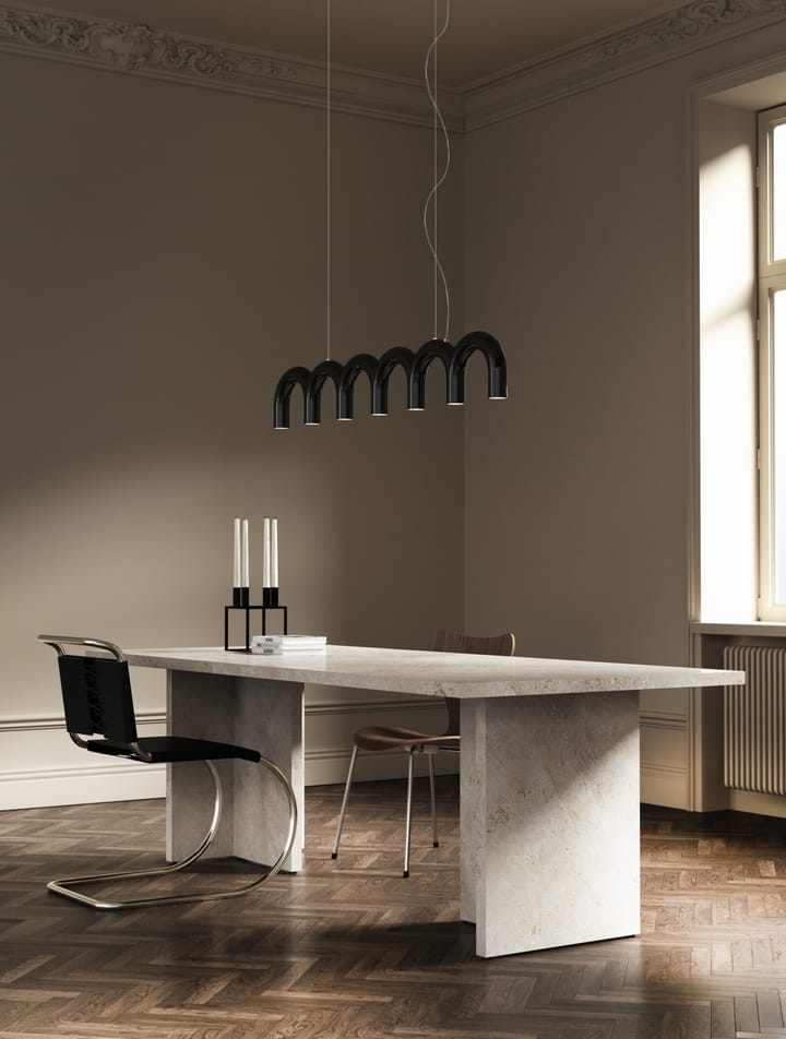 Lampa wisząca Arch o długości 125,6 cm, Czarny Oblure