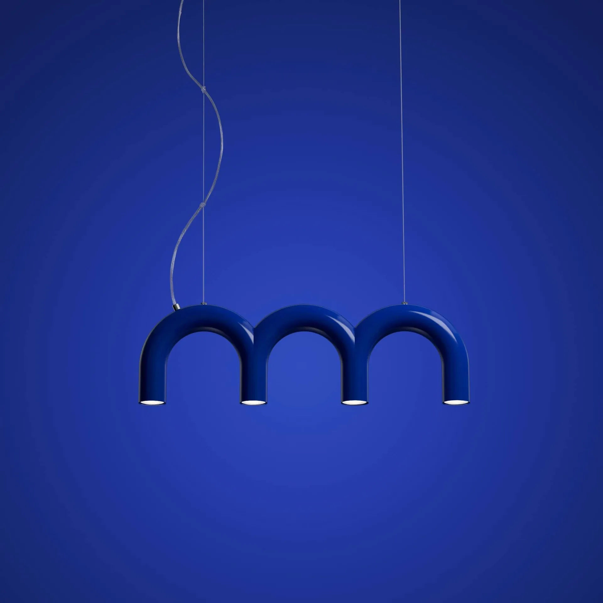 Lampa wisząca Arch Triplette, Blue, 65,6 cm Oblure