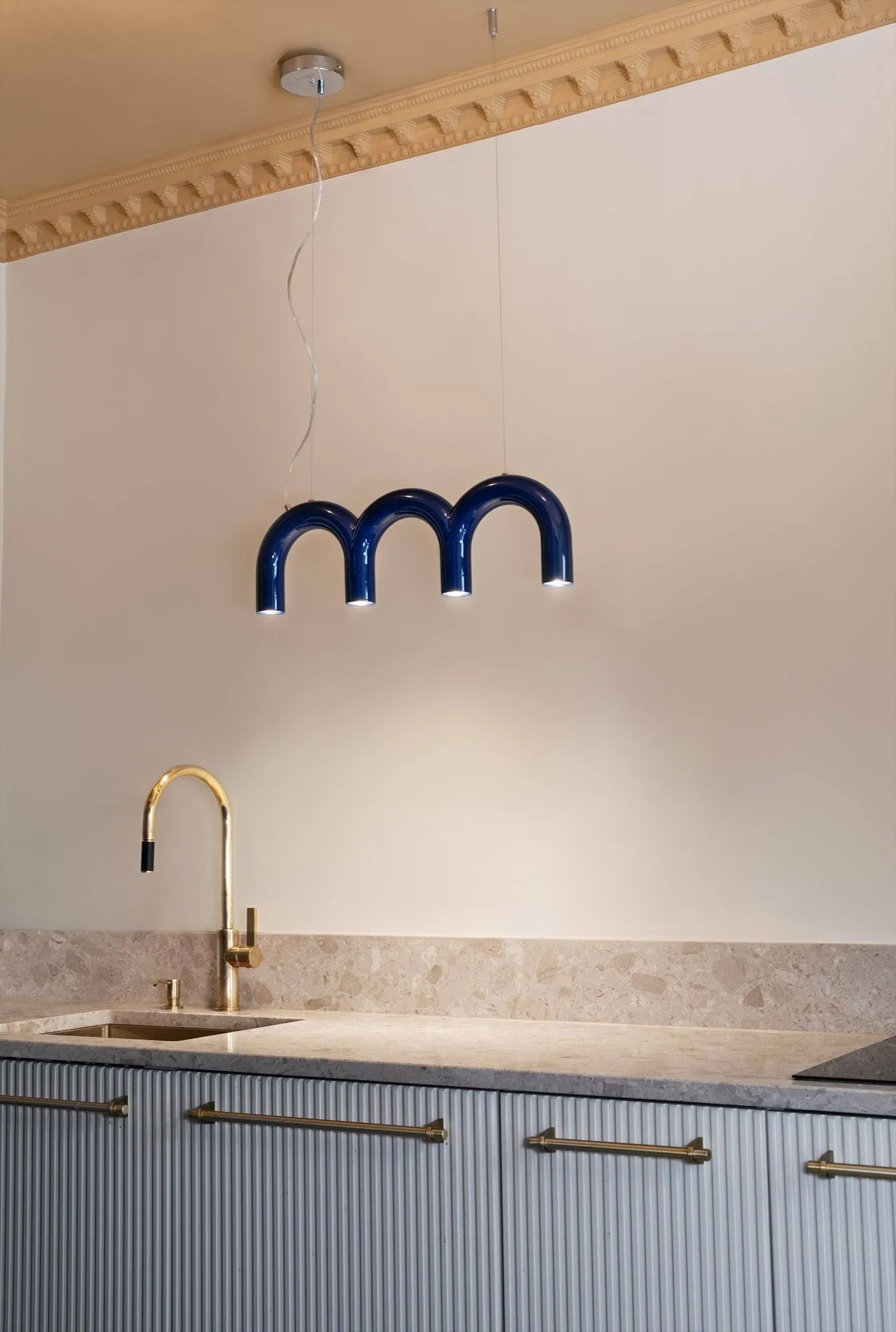 Lampa wisząca Arch Triplette, Blue, 65,6 cm Oblure