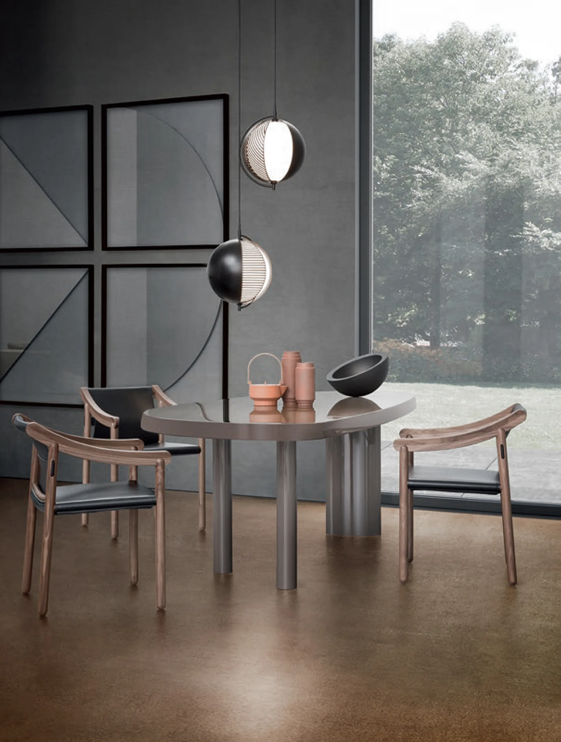 Lampa wisząca Mondo o średnicy 28 cm., Czarny Oblure