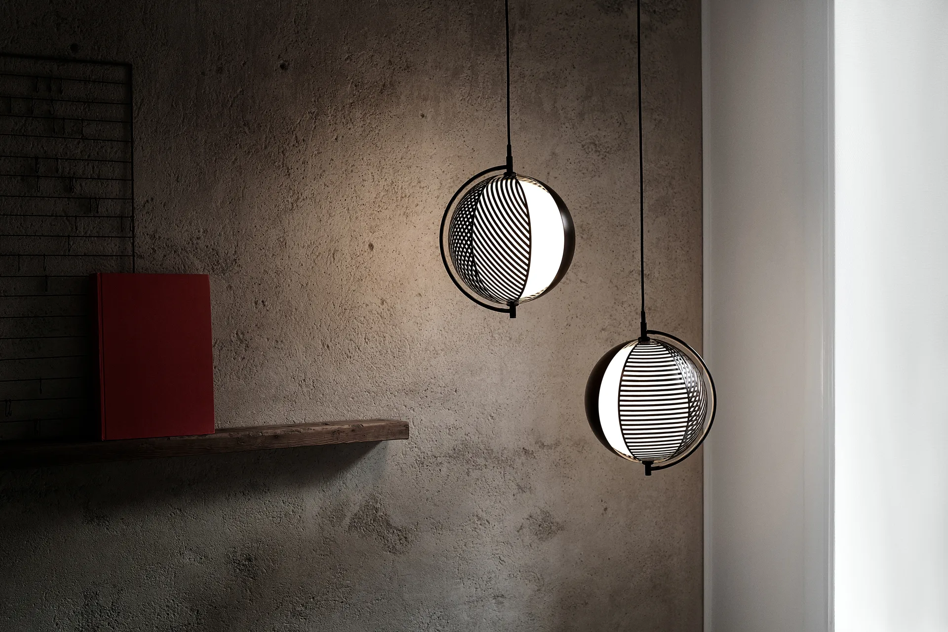 Lampa wisząca Mondo o średnicy 28 cm., Czarny Oblure