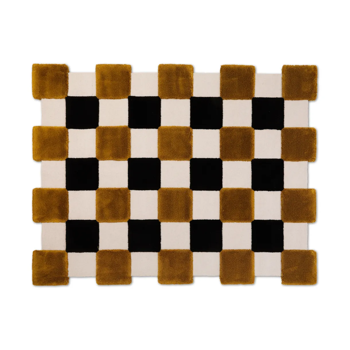 Dywan ODC Segment Rug Collection Square, Ochre-beige-black, 196x252 cm Ogeborg