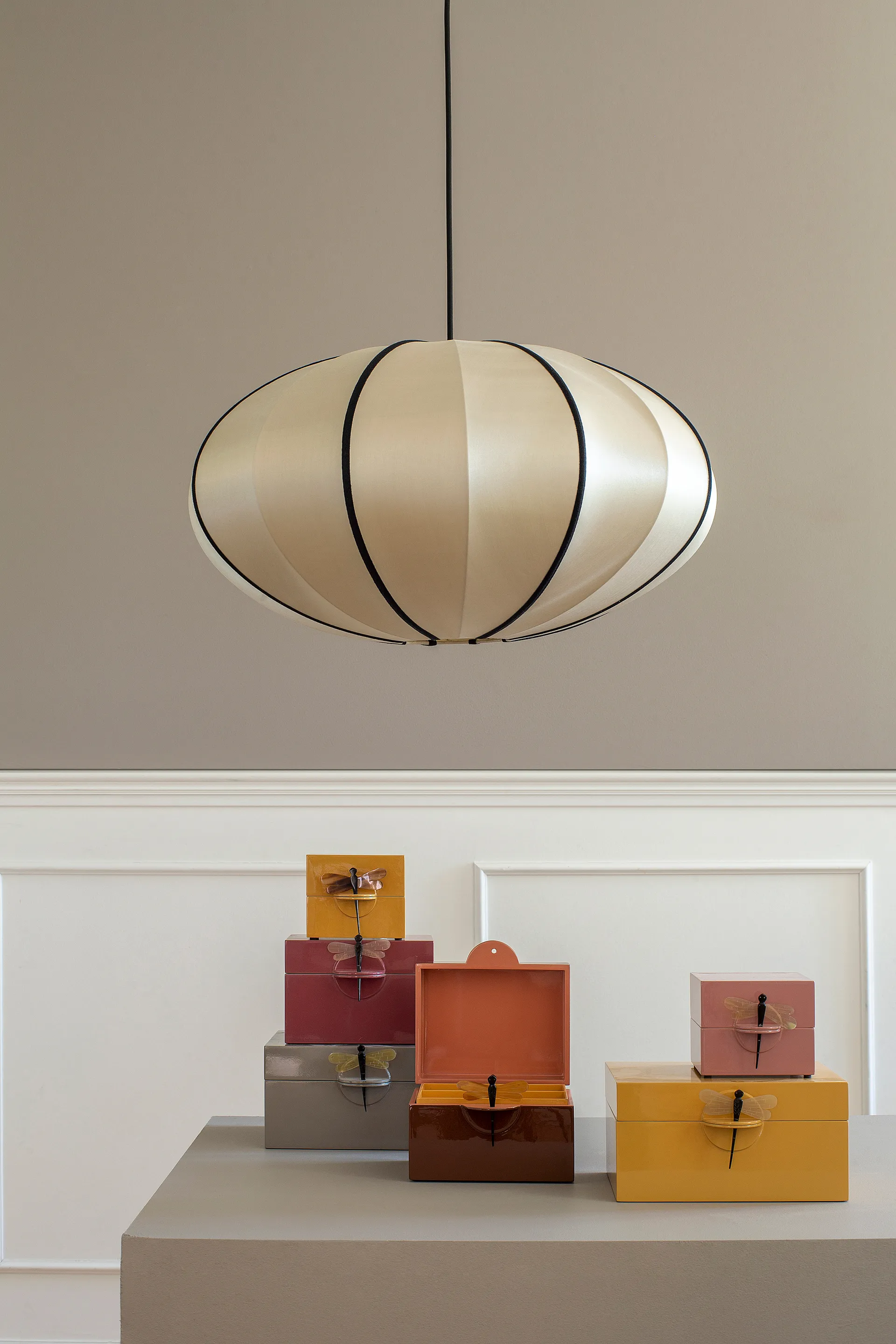 Abażur Indochina Classic Pumpkin, Kit-black Oi Soi Oi