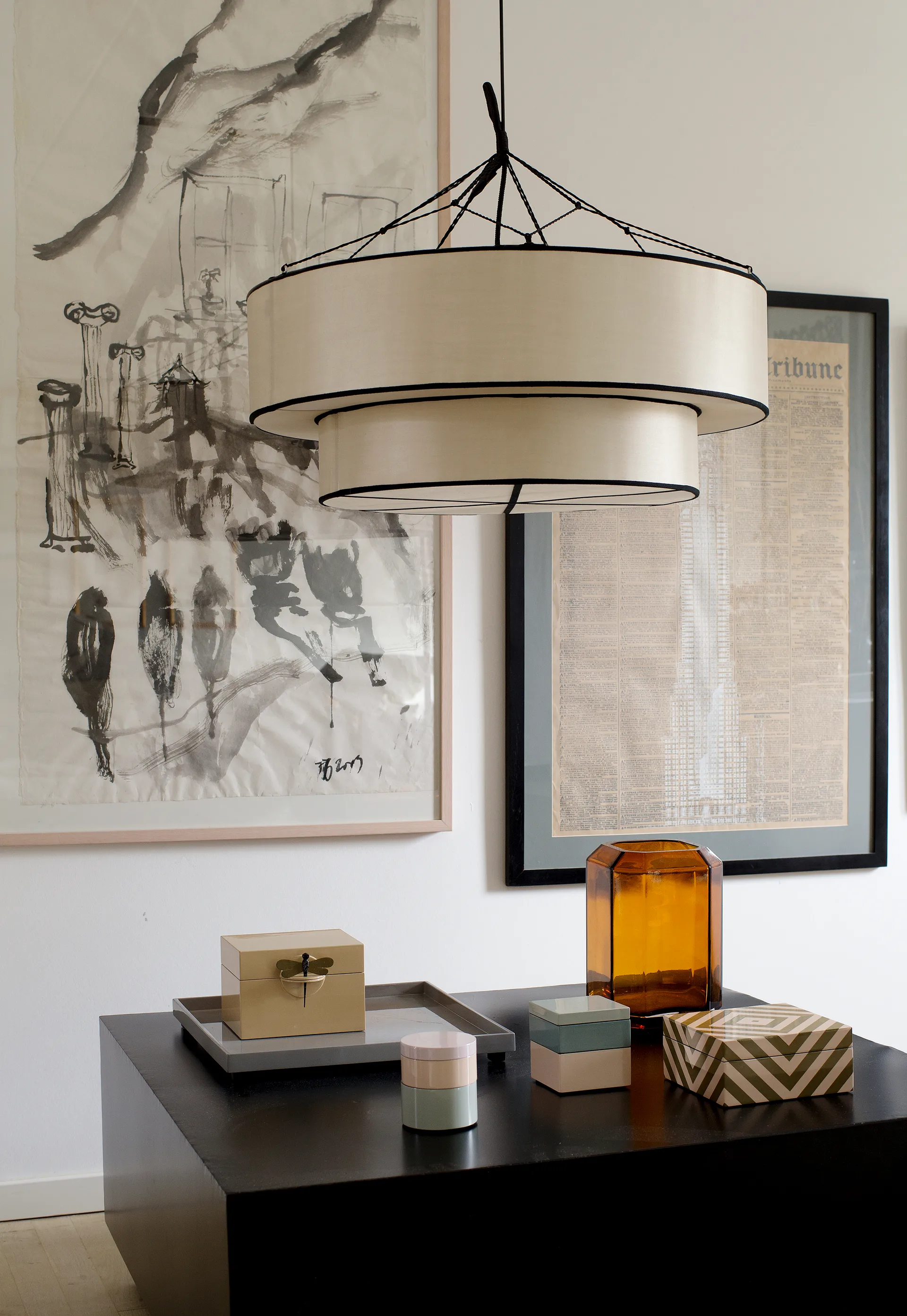 Abażur Indochina Classic Tophat, Kit-black Oi Soi Oi