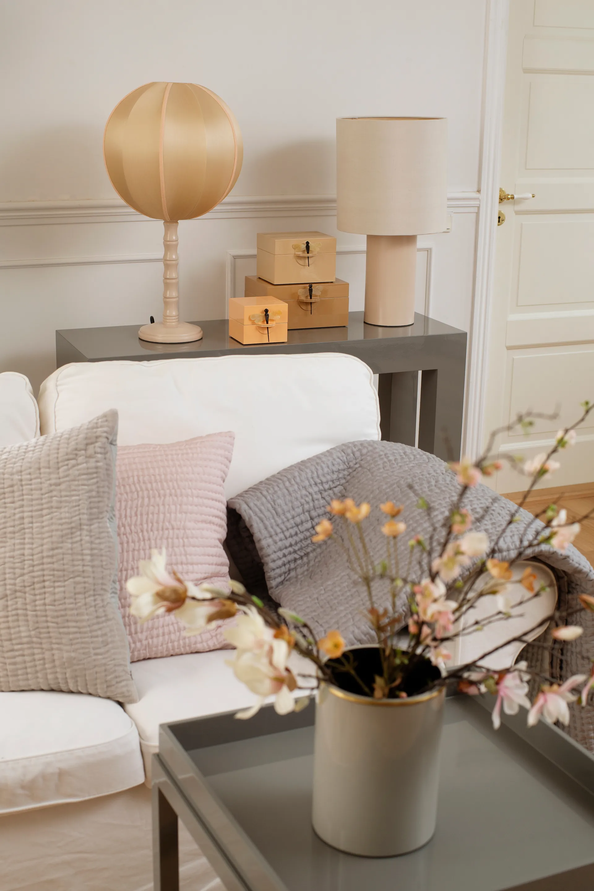 Abażur Indokina Round S, Latte-peach Oi Soi Oi