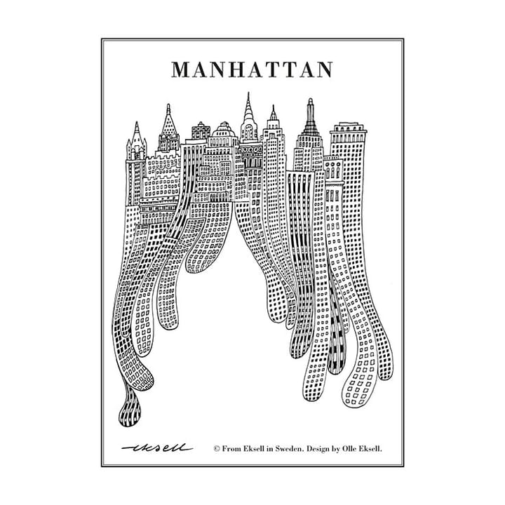Plakat Manhattan  - 50x70 cm - Olle Eksell