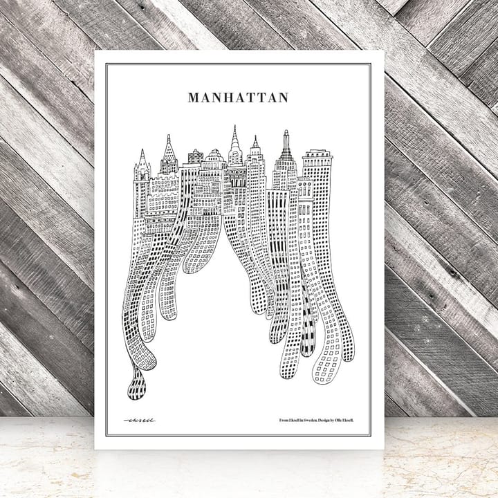 Plakat Manhattan  - 50x70 cm - Olle Eksell