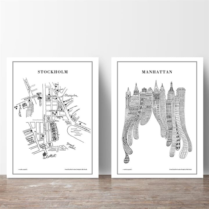 Plakat Manhattan  - 50x70 cm - Olle Eksell