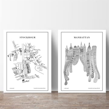 Plakat Manhattan  - 50x70 cm - Olle Eksell