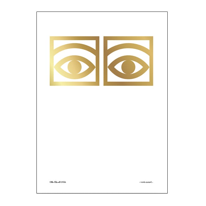 Plakat Ögon złoty - 50x70 cm - Olle Eksell