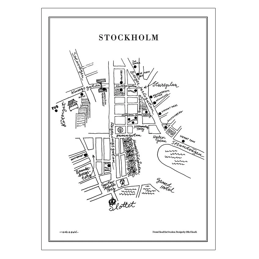 Plakat Stockholm, 50x70 cm Olle Eksell