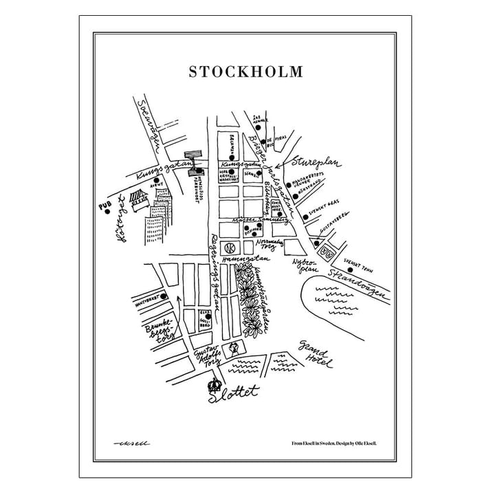 Plakat Stockholm - 50x70 cm - Olle Eksell